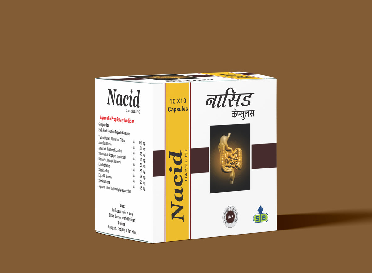 Nacid Capsule (Herbal Antacid) - 10X10 Capsules